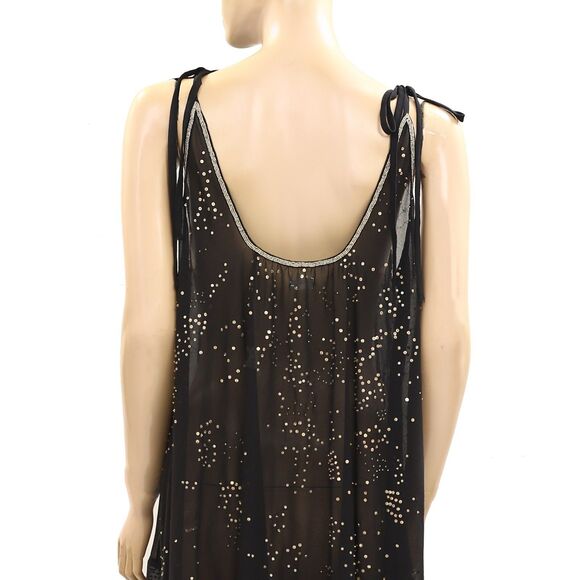 Intimately Free People A Little Shine Maxi Slip Dress Sheer Beaded S NEW 280594 - Picture 7 of 7